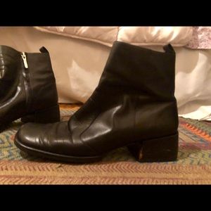vintage square toe ankle boots
